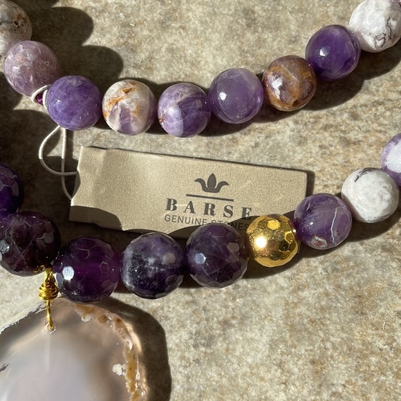 Barse Amethyst and Agate Necklace - Picture 3 of 7